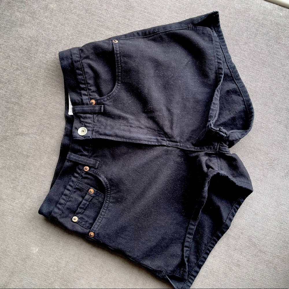 Rag and bone high waisted black jean shorts